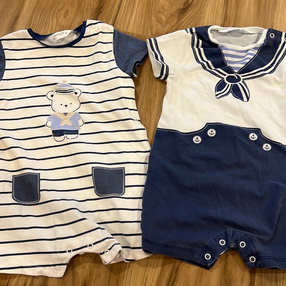 2 Nautical rompers